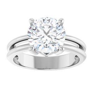 Continuum Sterling Silver 8.8 mm Round Ring Mounting – image 5