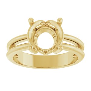 10K Yellow Gold 8.8 mm Round Ring Mounting – image 6