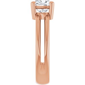 18K Rose Gold 6x6 mm Cushion Ring Mounting – image 7