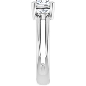 14K White Gold 6x6 mm Cushion Ring Mounting – image 7