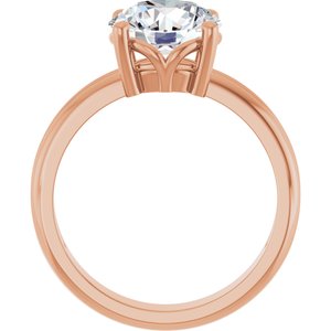 10K Rose Gold 8.8 mm Round Ring Mounting – image 3
