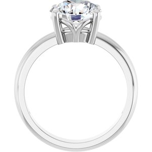 18K White Gold 8.8 mm Round Ring Mounting – image 3