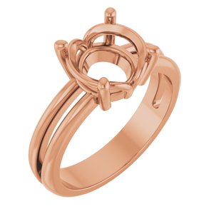 10K Rose Gold 8.8 mm Round Ring Mounting – image 2