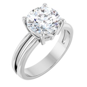 Sterling Silver 8.8 mm Round Ring Mounting