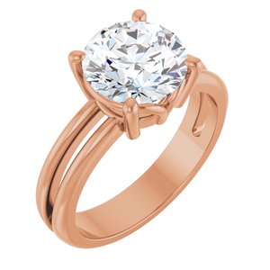 10K Rose Gold 8.8 mm Round Ring Mounting