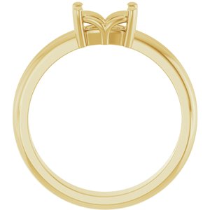 10K Yellow Gold 7x5 mm Elongated Cushion Ring Mounting – image 4