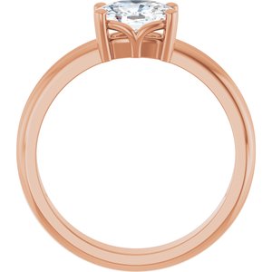 10K Rose Gold 7x5 mm Elongated Cushion Ring Mounting – image 3