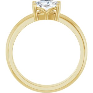 14K Yellow Gold 7x5 mm Elongated Cushion Ring Mounting – image 3