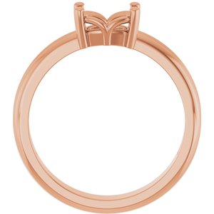 18K Rose Gold 7x5 mm Elongated Cushion Ring Mounting – image 4