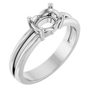 Platinum 7x5 mm Elongated Cushion Ring Mounting – image 2