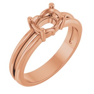 18K Rose Gold 7x5 mm Elongated Cushion Ring Mounting – image 2