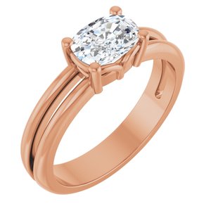 18K Rose Gold 7x5 mm Elongated Cushion Ring Mounting