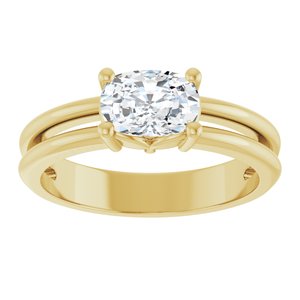 18K Yellow Gold 7x5 mm Elongated Cushion Ring Mounting – image 5