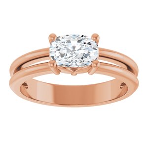 10K Rose Gold 7x5 mm Elongated Cushion Ring Mounting – image 5