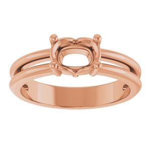 18K Rose Gold 7x5 mm Elongated Cushion Ring Mounting – image 6
