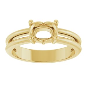 18K Yellow Gold 7x5 mm Elongated Cushion Ring Mounting – image 6