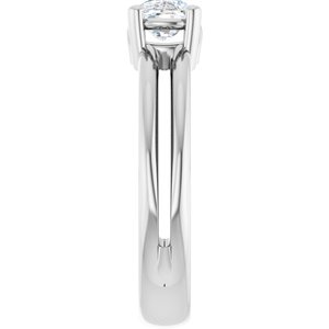 18K White Gold 7x5 mm Elongated Cushion Ring Mounting – image 7