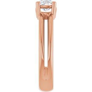 10K Rose Gold 7x5 mm Elongated Cushion Ring Mounting – image 7