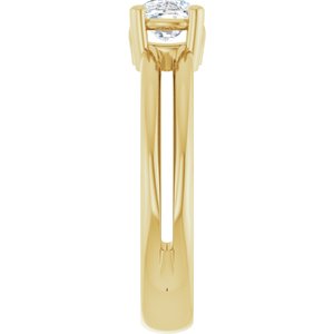 18K Yellow Gold 7x5 mm Elongated Cushion Ring Mounting – image 7