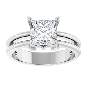 10K White Gold 6.5x6.5 mm Square Ring Mounting – image 5