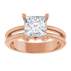 14K Rose Gold 6.5x6.5 mm Square Ring Mounting – image 5