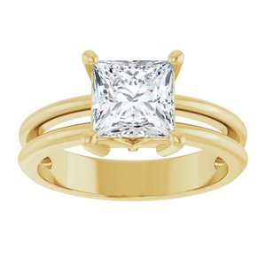 18K Yellow Gold 6.5x6.5 mm Square Ring Mounting – image 5