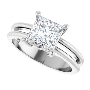 18K White Gold 6.5x6.5 mm Square Ring Mounting – image 8