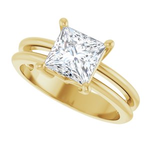 14K Yellow Gold 6.5x6.5 mm Square Ring Mounting – image 8