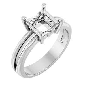 Sterling Silver 6.5x6.5 mm Square Ring Mounting – image 2