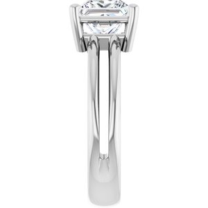 14K White Gold 6.5x6.5 mm Square Ring Mounting – image 7