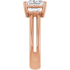 18K Rose Gold 6.5x6.5 mm Square Ring Mounting – image 7