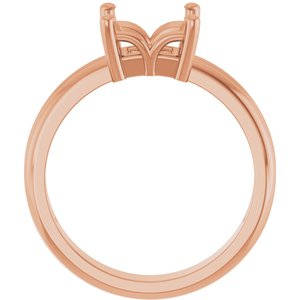 10K Rose Gold 6.5x6.5 mm Square Ring Mounting – image 4