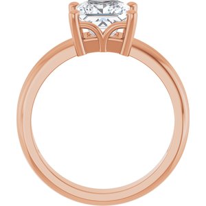 18K Rose Gold 6.5x6.5 mm Square Ring Mounting – image 3