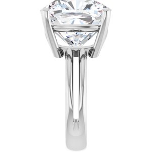 10K White Gold 14x14 mm Cushion Ring Mounting – image 7