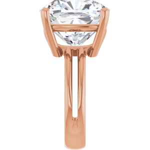 18K Rose Gold 14x14 mm Cushion Ring Mounting – image 7