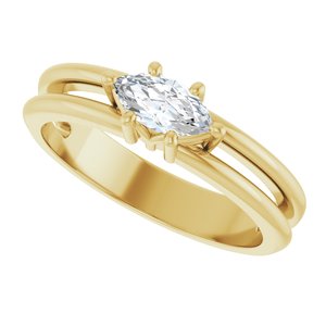 14K Yellow Gold 7x3.5 mm Marquise Ring Mounting – image 8