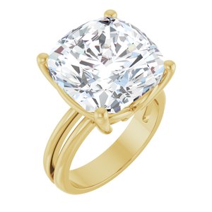 10K Yellow Gold 14x14 mm Cushion Ring Mounting