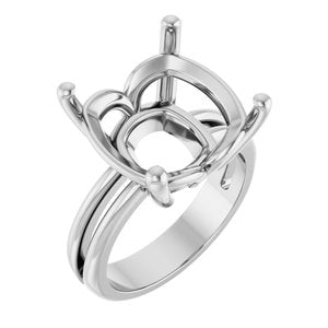 Continuum Sterling Silver 14x14 mm Cushion Ring Mounting – image 2