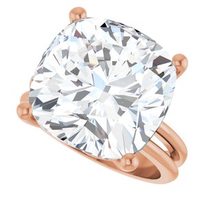 10K Rose Gold 14x14 mm Cushion Ring Mounting – image 8