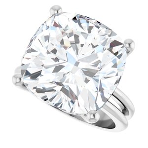 18K White Gold 14x14 mm Cushion Ring Mounting – image 8