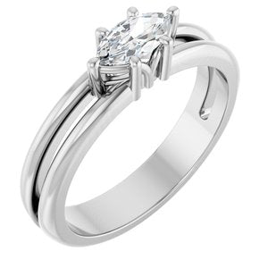 Platinum 7x3.5 mm Marquise Ring Mounting