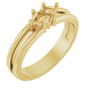 18K Yellow Gold 7x3.5 mm Marquise Ring Mounting – image 2