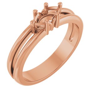 18K Rose Gold 7x3.5 mm Marquise Ring Mounting – image 2