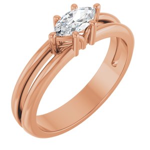 14K Rose Gold 7x3.5 mm Marquise Ring Mounting
