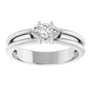 10K White Gold 7x3.5 mm Marquise Ring Mounting – image 5