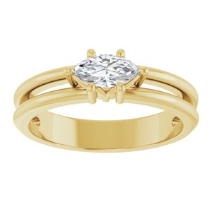 14K Yellow Gold 7x3.5 mm Marquise Ring Mounting – image 5
