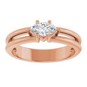 18K Rose Gold 7x3.5 mm Marquise Ring Mounting – image 5