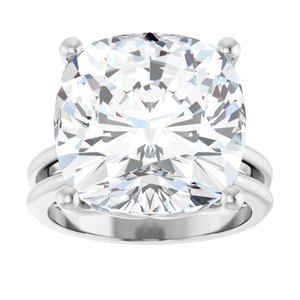 10K White Gold 14x14 mm Cushion Ring Mounting – image 5