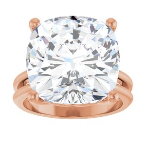 10K Rose Gold 14x14 mm Cushion Ring Mounting – image 5