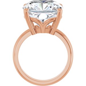 14K Rose Gold 14x14 mm Cushion Ring Mounting – image 3